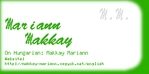 mariann makkay business card